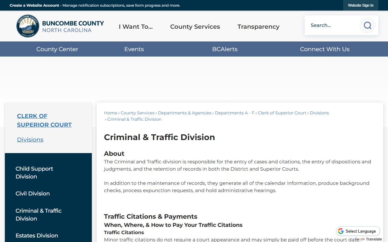 Buncombe County arrest records and court charges criminal traffic division source