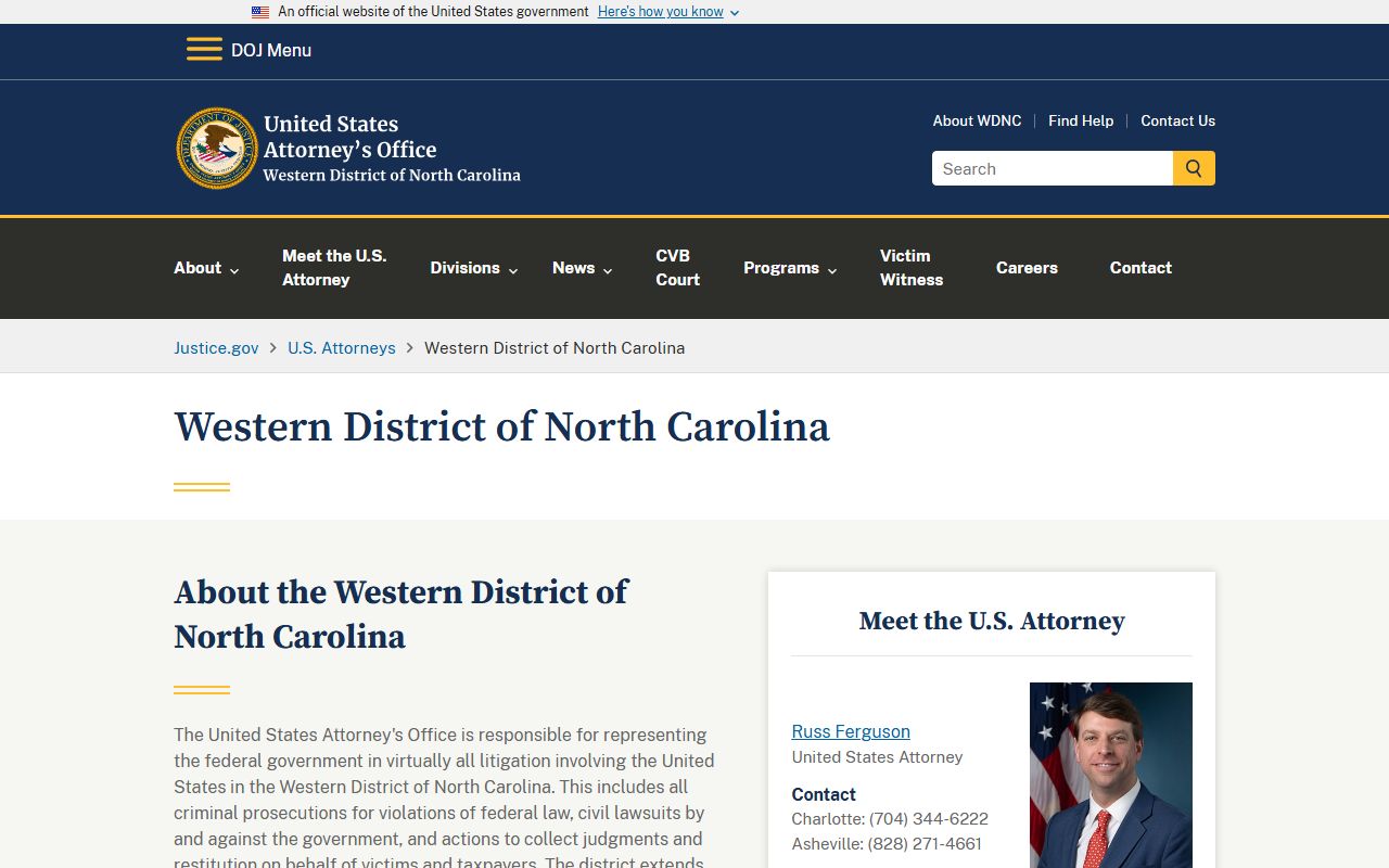 Buncombe County arrest records and court charges U.S. Attorney Western District source