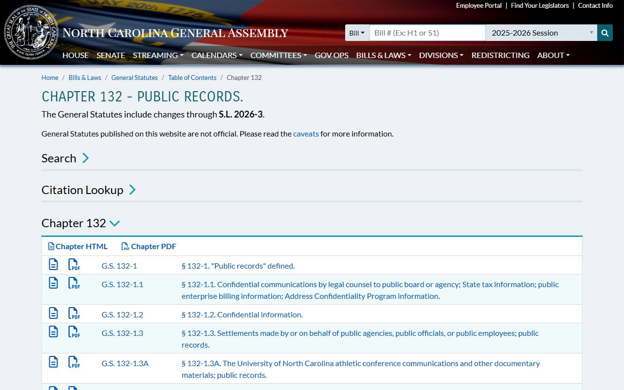 Buncombe County court records North Carolina public records statute source
