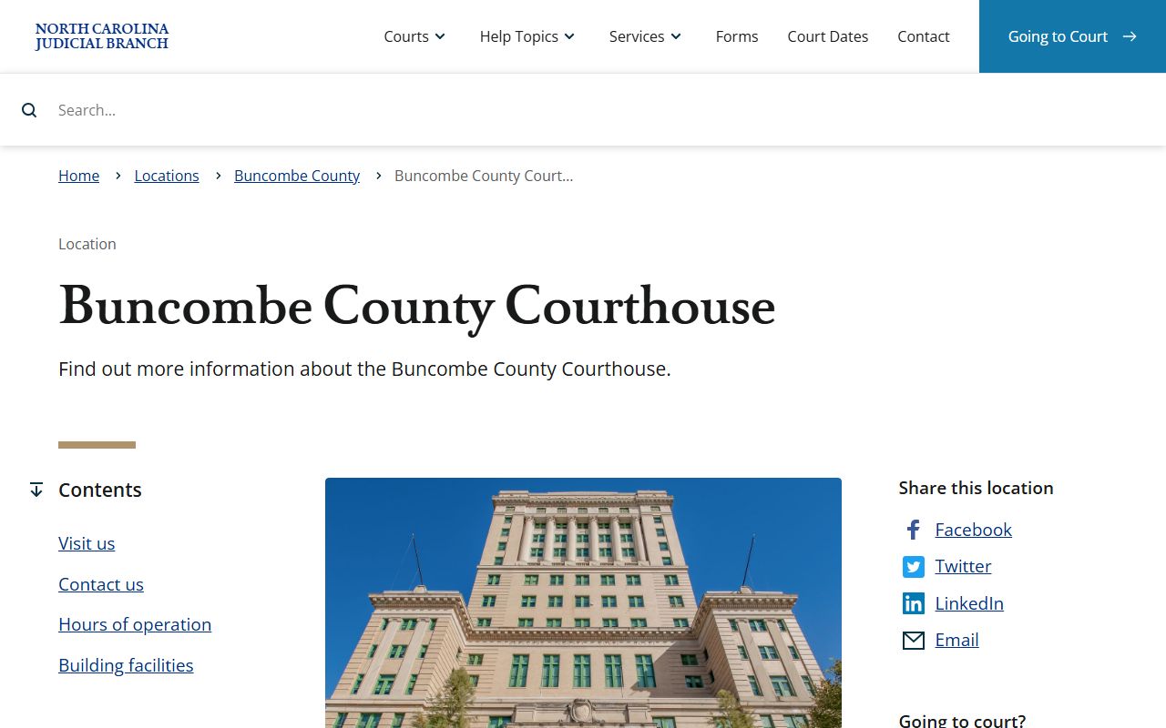Buncombe County court records courthouse details