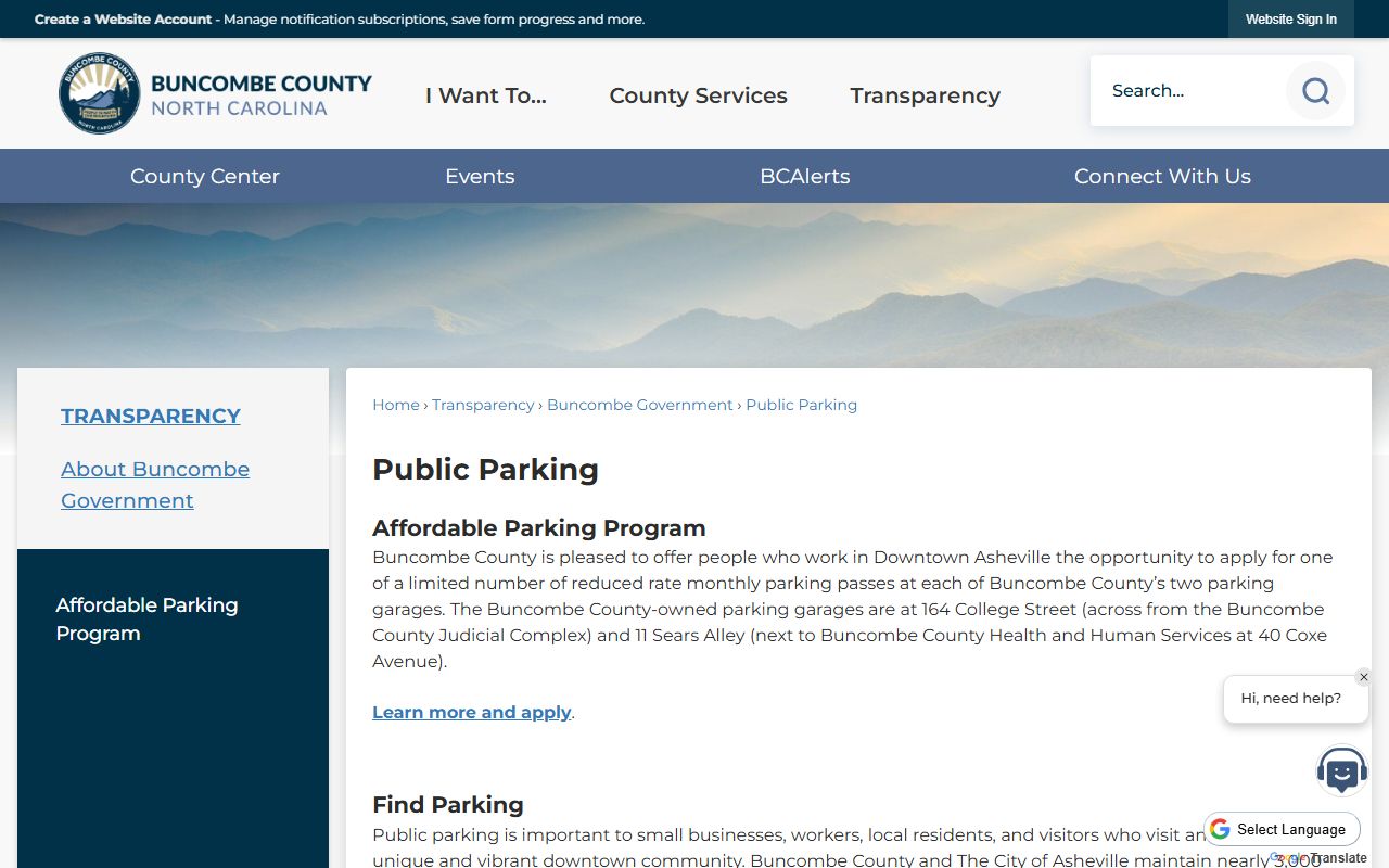 Buncombe County court records College Street parking deck