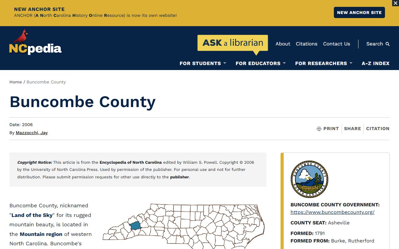 Buncombe County court records history and county profile