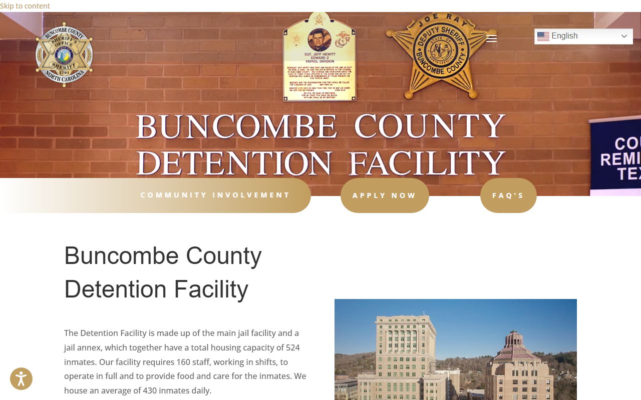 Buncombe County inmate search detention facility page