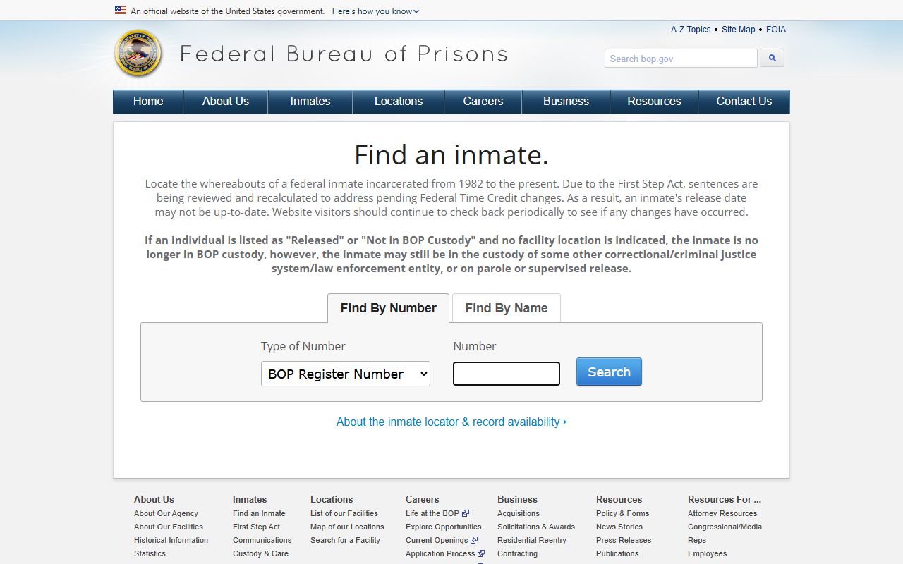 Buncombe County inmate search federal Bureau of Prisons locator